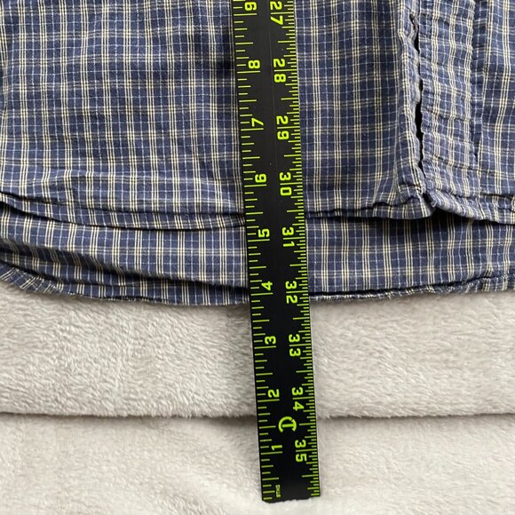 Redhead Mens Shirt 2XL Short Sleeve Plaid Button-Down Blue & White Cotton Casual - Picture 4 of 8